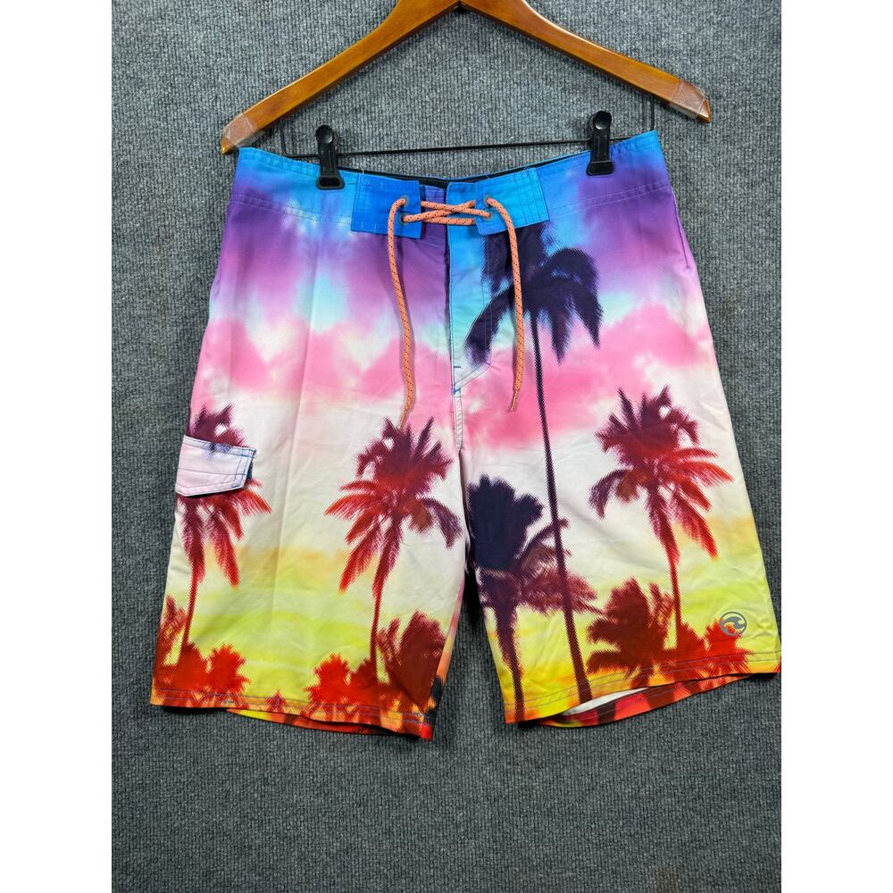 Ocean Current Swim Shorts Men's 30 Tropical Print Un Lined Beachwear Casual